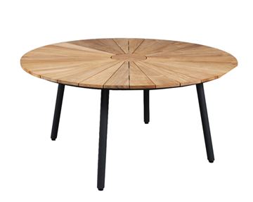 DaneLine Eva Havebord Ø150 cm - Teak - Grå